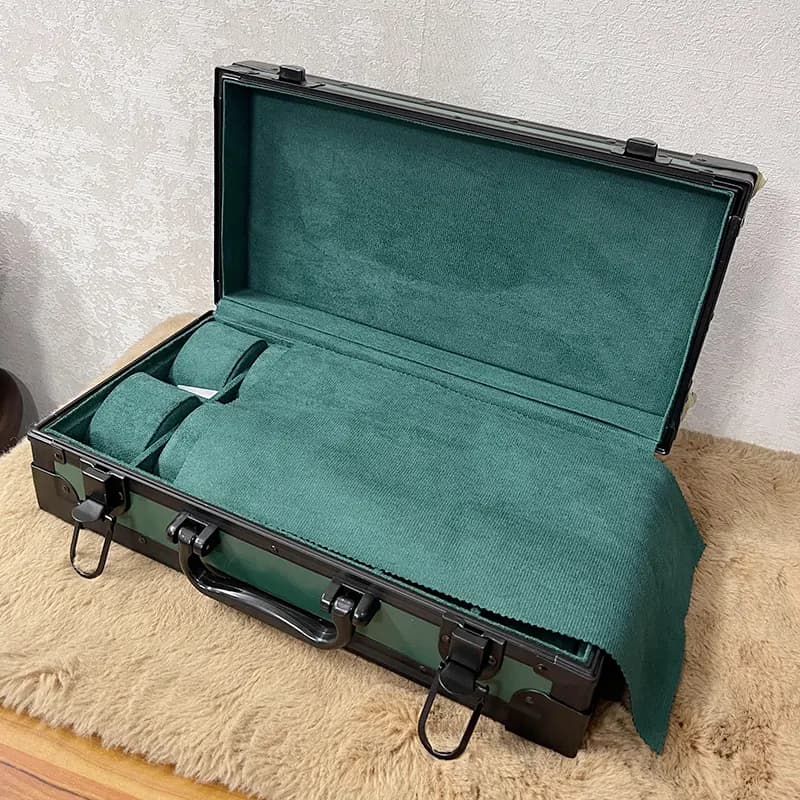 12 Slots Dark Green High Materials Watch Organizer Box And Gift Case