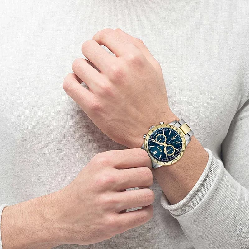 Hugo Boss Allure Chronograph Blue Dial Two-tone Men's Watch | 1514163