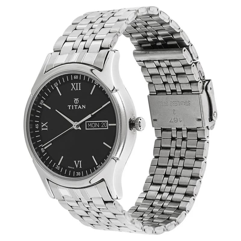 Titan Black Dial Couple Watch | 1636SM01/2480SM02