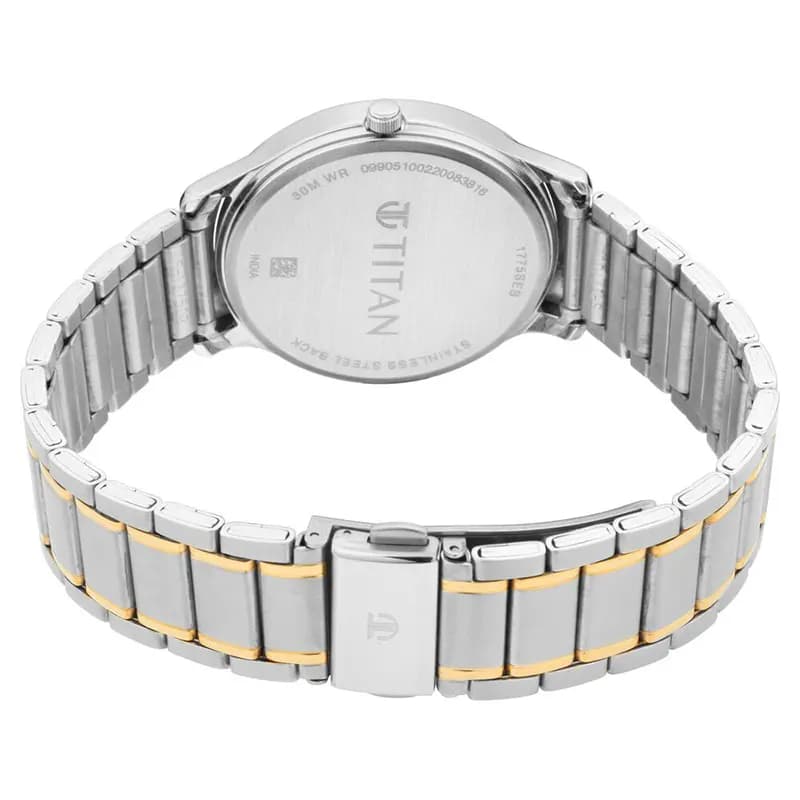 Titan Lagan 1775BM02 White Dial Two tone Men's Watch