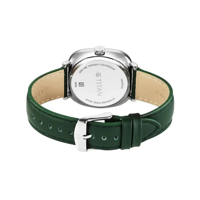 Titan Neo Curve Green Dial Green Leather Strap Men's Watch | 1885SL04