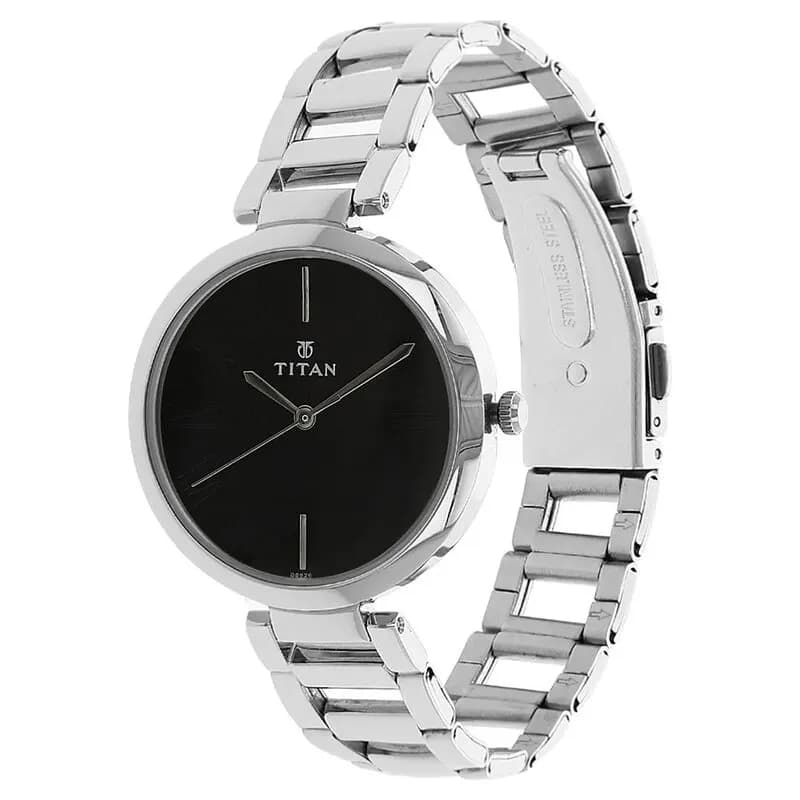Titan Black Dial Couple Watch | 1636SM01/2480SM02