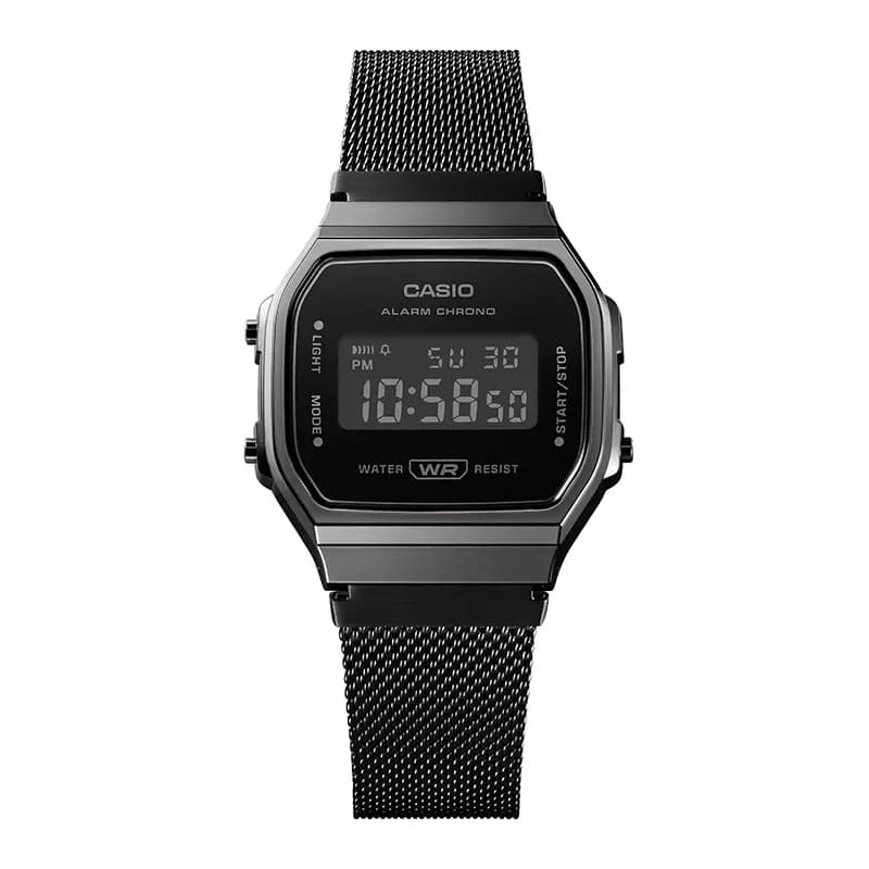 Casio Vintage Monochromatic Black Digital Dial Watch | A168WEMB-1B