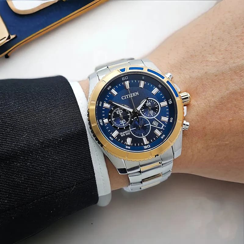 Citizen Chronograph Blue Dial Two-Tone Men's Watch | AN8206-53L