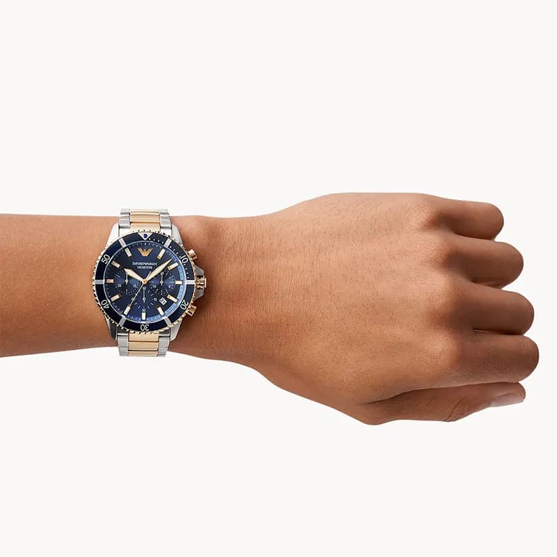 Emporio Armani Mario Chronograph Blue Dial Men's Watch | AR11362