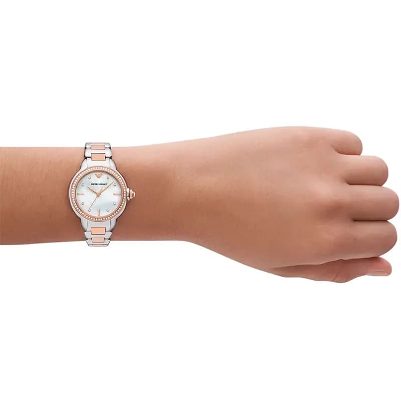 Emporio Armani Mia MOP Dial Two-Tone Ladies Watch | AR11569