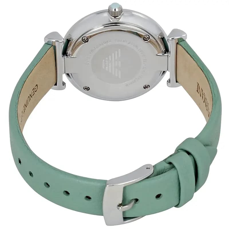 Emporio Armani Gianni T-Bar Green Mother Of Pearl Dial Ladies Watch | AR1959 secondary view