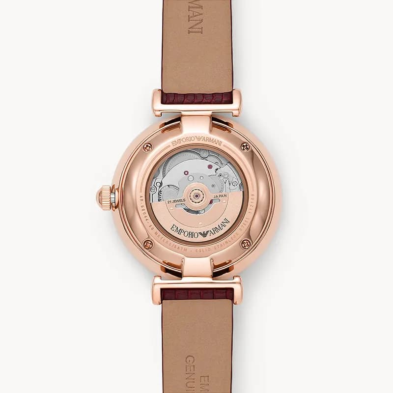 Emporio Armani Meccanico Automatic Crystal Silver Dial Ladies Watch | AR60044