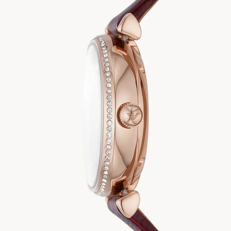 Emporio Armani Meccanico Automatic Crystal Silver Dial Ladies Watch | AR60044