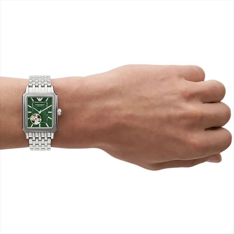 Emporio Armani Meccanico Green Dial Automatic Men's Watch | AR60067