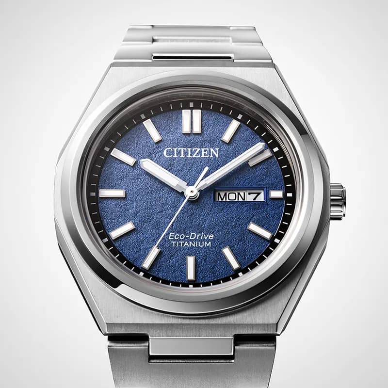 Citizen Zenshin Eco-Drive Blue Dial Super Titanium Men’s Watch | AW0130-85L