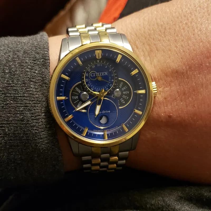 Citizen Calendrier Moonphase Eco-Drive Blue Dial Men's Watch | BU0054-52L