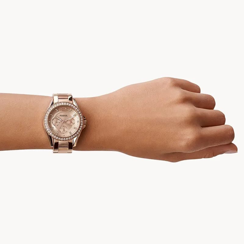 Fossil Riley Multifunction Rose-tone Ladies Watch | ES2811
