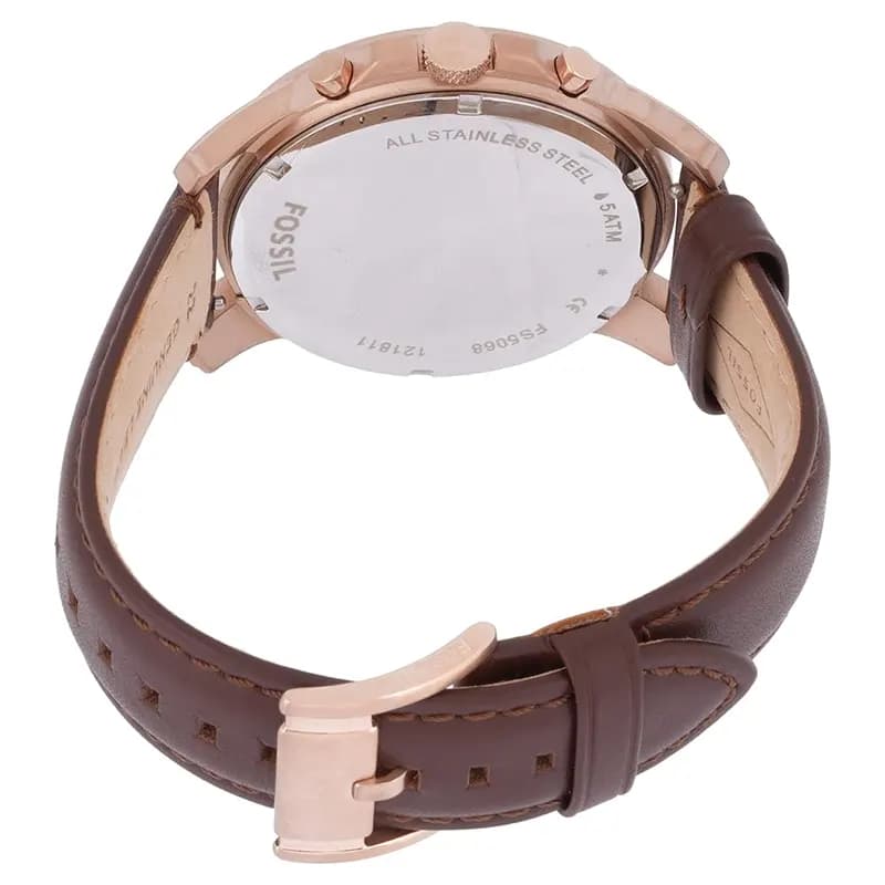 Fossil Grant Chronograph Black Dial Brown Leather Men's Watch | FS5068