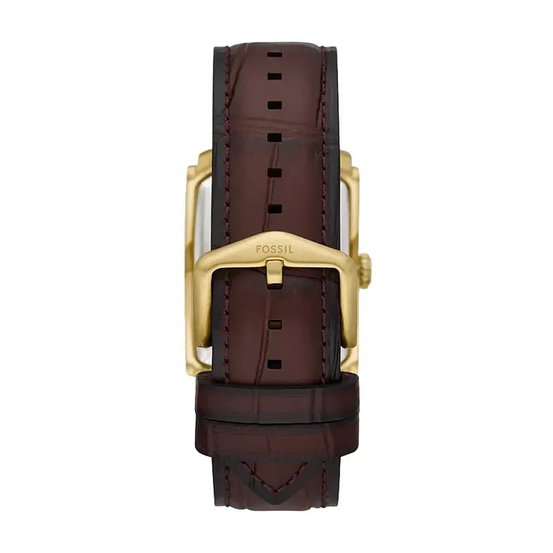 Fossil Carraway Silver Dial Brown Croco Leather Men's Watch | FS6011 secondary view