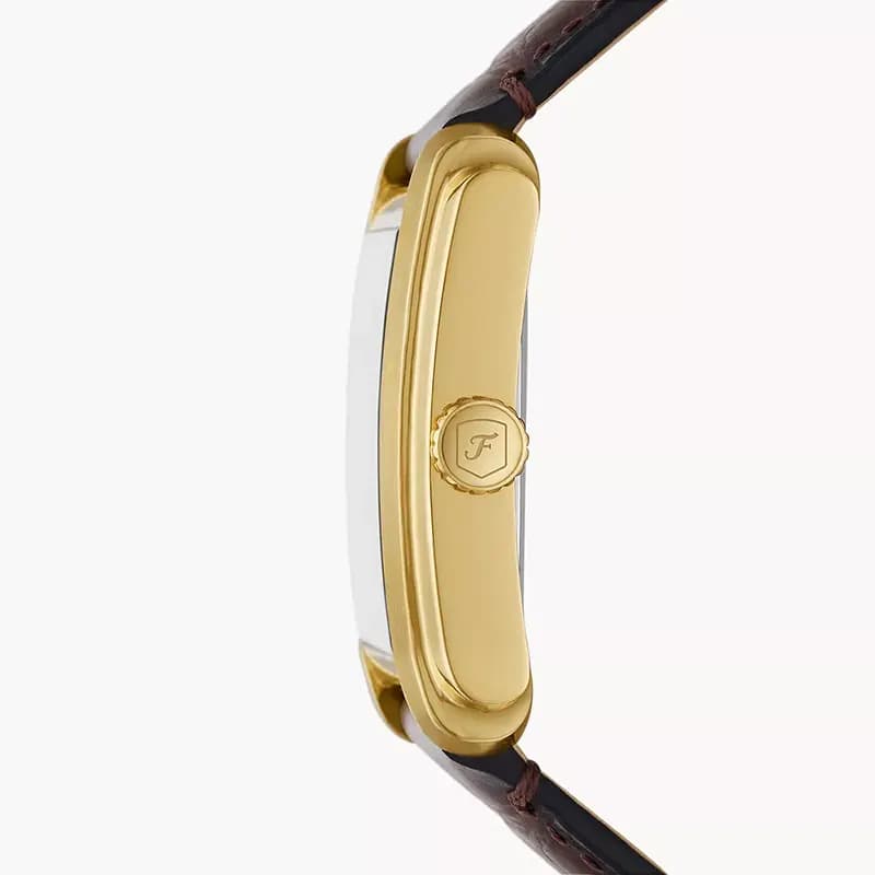 Fossil Carraway Silver Dial Brown Croco Leather Men's Watch | FS6011