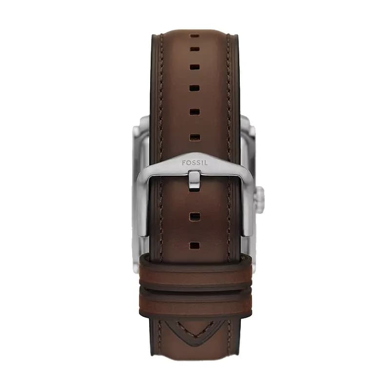 Fossil Carraway Cream Dial Brown Leather Men's Watch | FS6012
