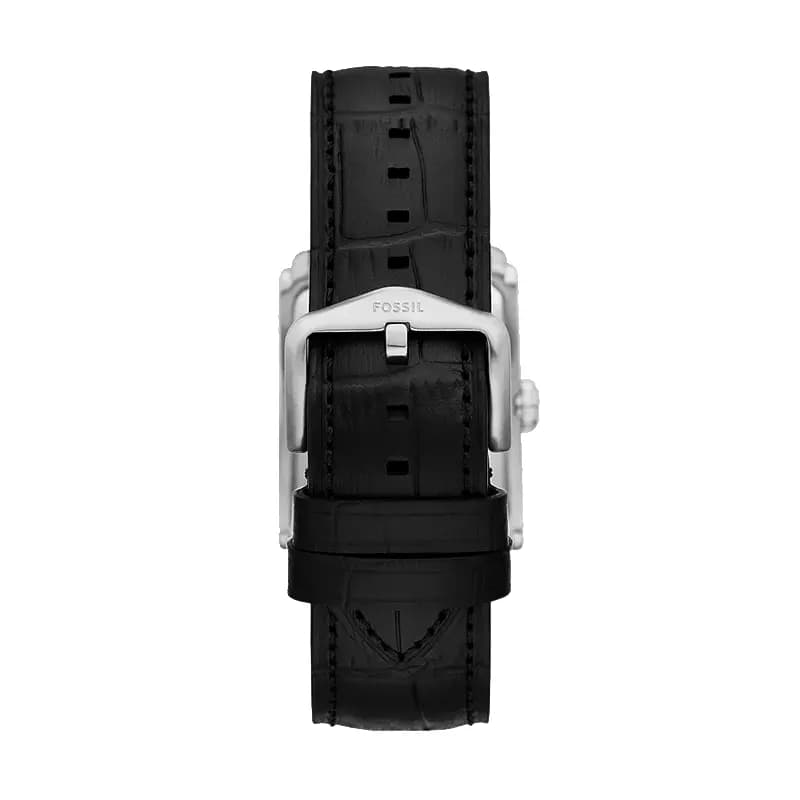 Fossil Carraway Silver Dial Black Croco Leather Men's Watch | FS6078 secondary view