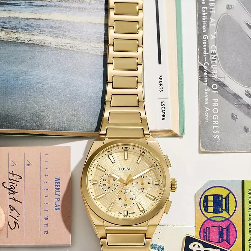 Fossil Everett Chronograph Champagne Dial Men’s Watch | FS6119