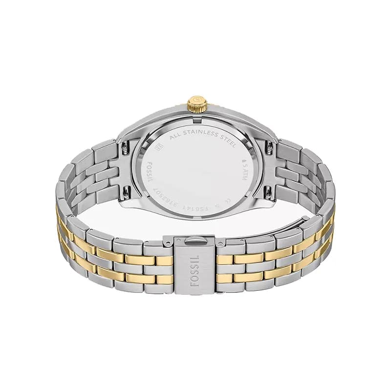 Fossil Campbell Day-Date Blue Dial Two-Tone Men's Watch | FS6141