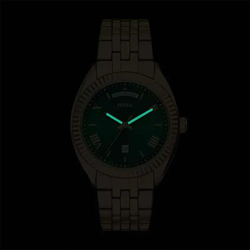 Fossil Campbell Green Dial Gold-Tone Men's Watch | FS6142