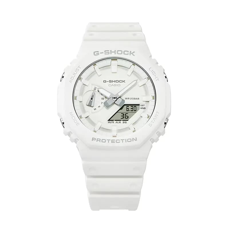 Casio G-Shock GA-2100-7A7 Carbon Core Guard White Men's Watch