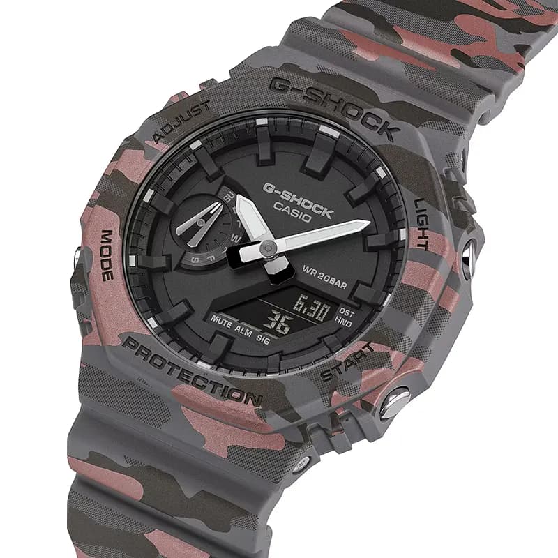 Casio G-Shock Grey Camouflage Dual Time Men's Watch | GA-2100CM-8A