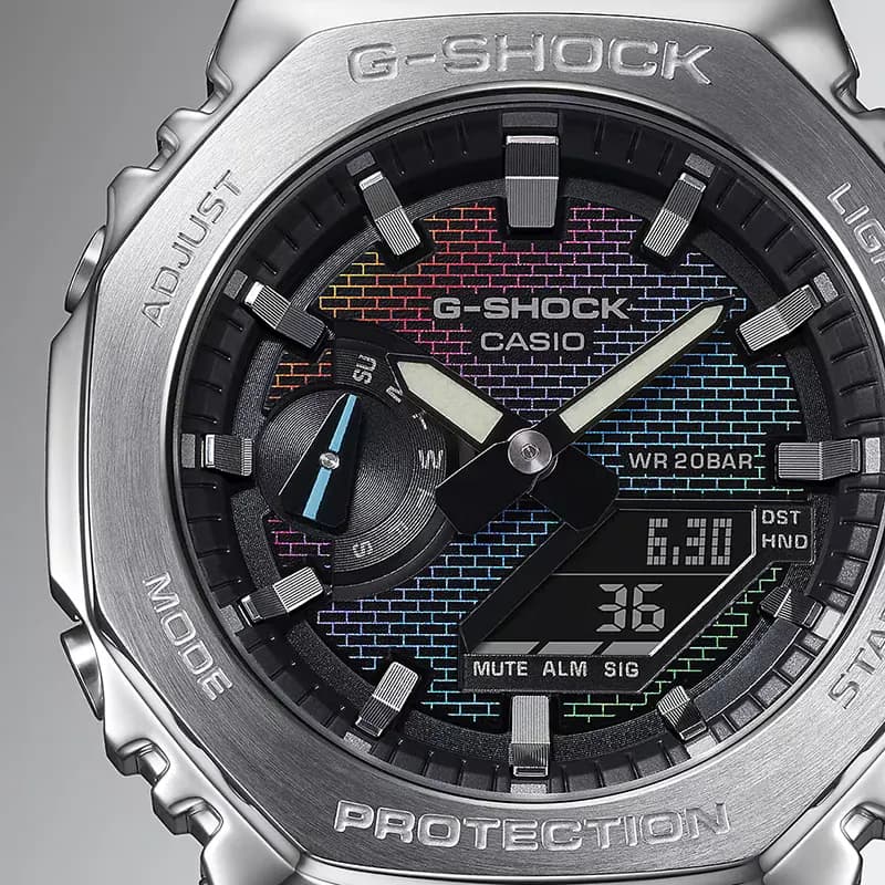 Casio G-Shock GM-2100RW-1 Rainbow Hues Brick Wall Dial Men's Watch