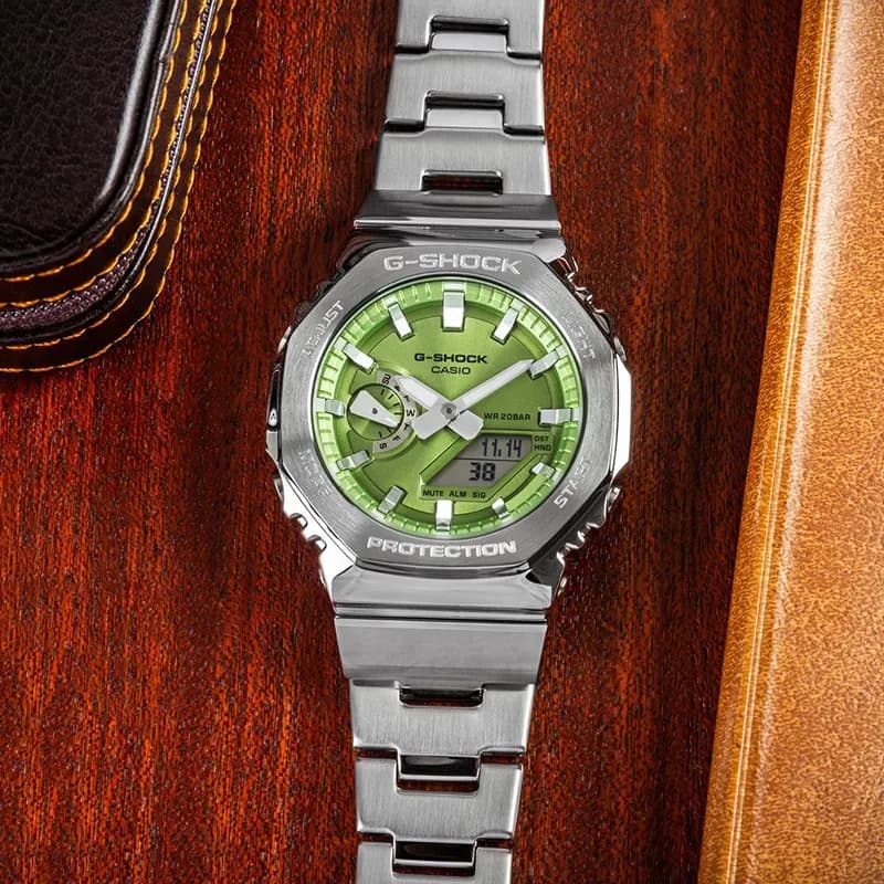 Casio G-Shock GM-2110D-3A G-Steel Green Dial Men's Watch