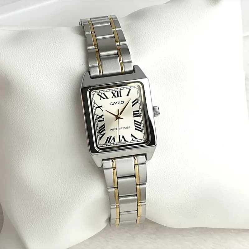 Casio Enticer LTP-V007SG-9B Champagne Dial Two-tone Ladies Watch