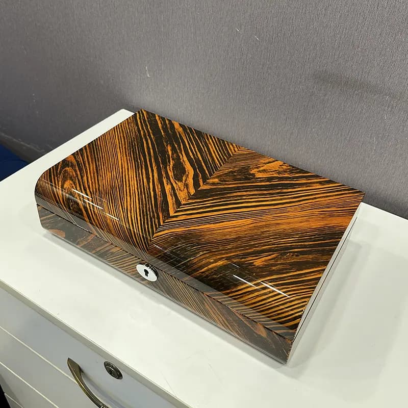 Luxury Wooden Watch Storage Box – 10 Slot High Gloss Organizer with Lock