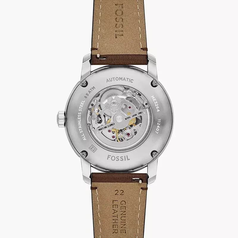 Fossil Heritage Automatic Cream Skeleton Dial Men's Watch | ME3264
