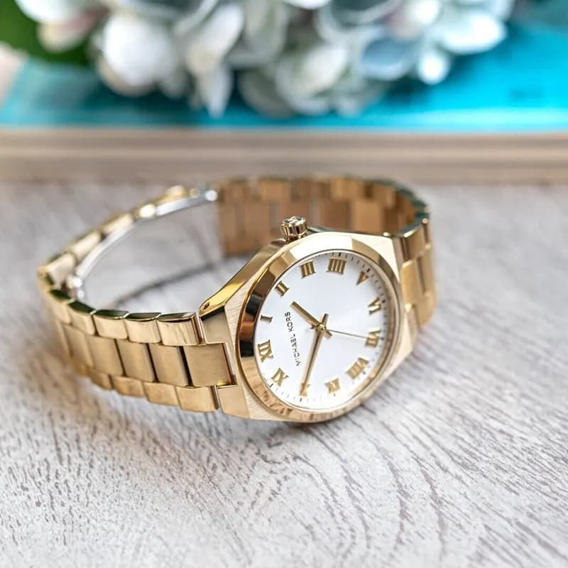 Michael Kors Lennox White Dial Gold-tone Ladies Watch | MK7391