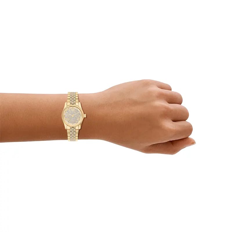 Michael Kors Petite Lexington Pavé Gold-Tone Ladies Watch | MK7575