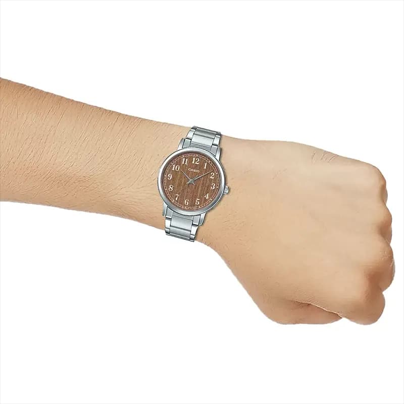Casio MTP-E145D-5B2DF Enticer Wood Grain Dial Men’s Watch