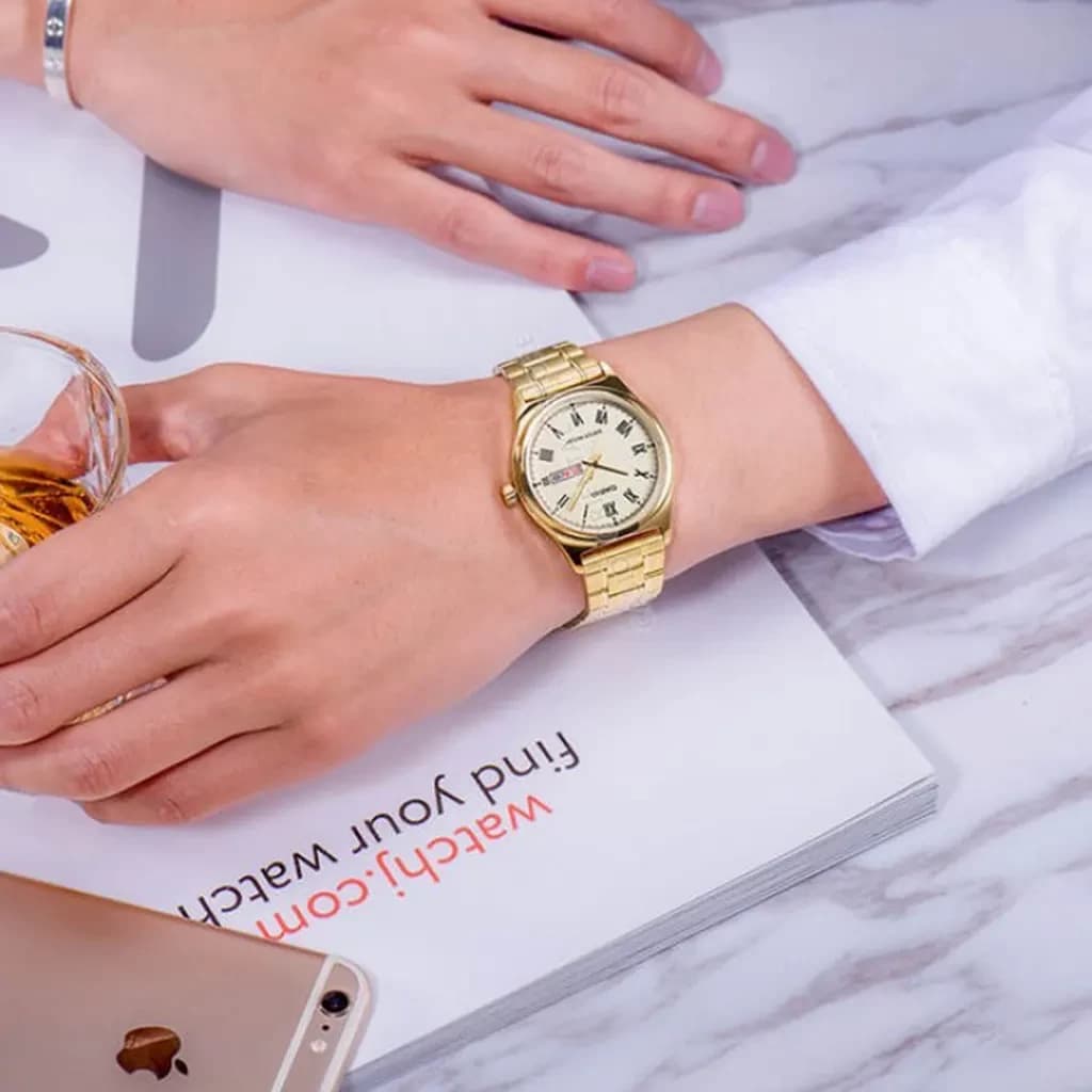 Casio Gold Dial Gold-tone Couple Watch | MTP/LTP-V006G-9B