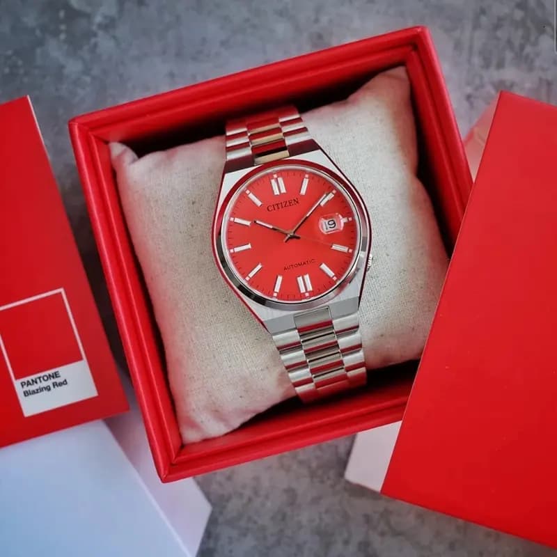 Citizen x Pantone Blazing Red Dial Automatic Men's Watch | NJ0158-89W
