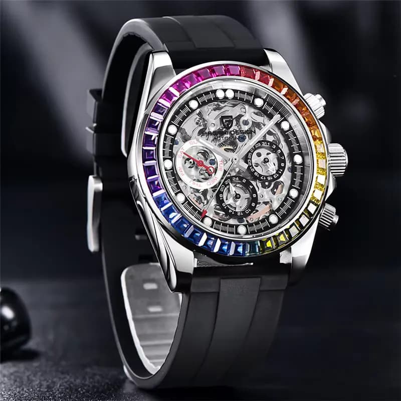 Pagani Design PD-1653 Rainbow Automatic Silicone Men's Watch