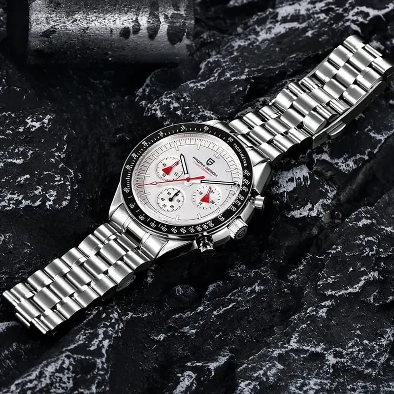 Pagani Design PD-1701 Speedmaster Chronograph White Dial Men's Watch
