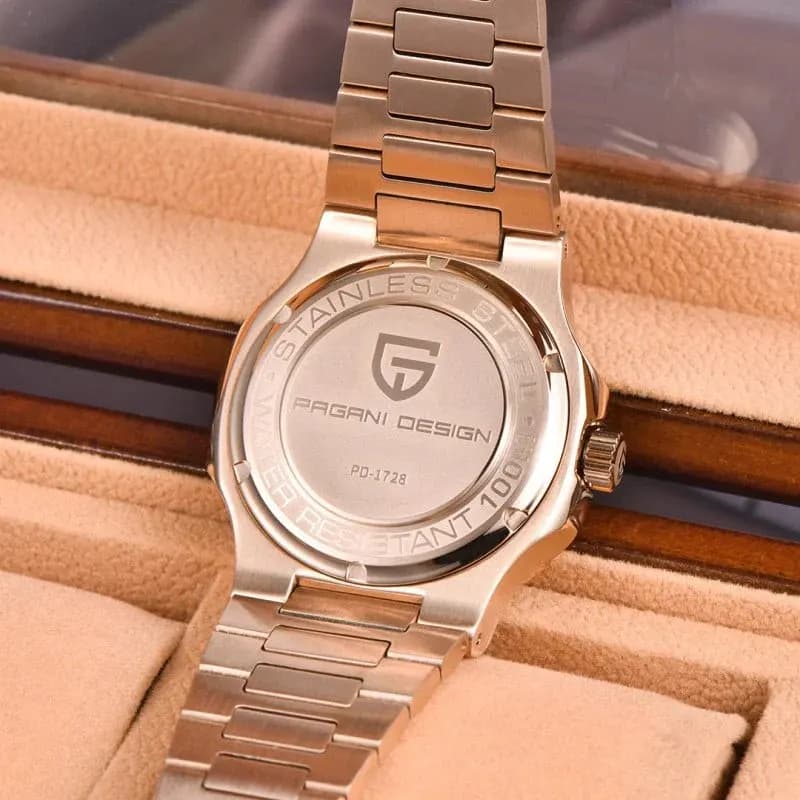 Pagani Design Nautilus Blue Dial Rose Gold-Tone Men's Watch | PD-1728