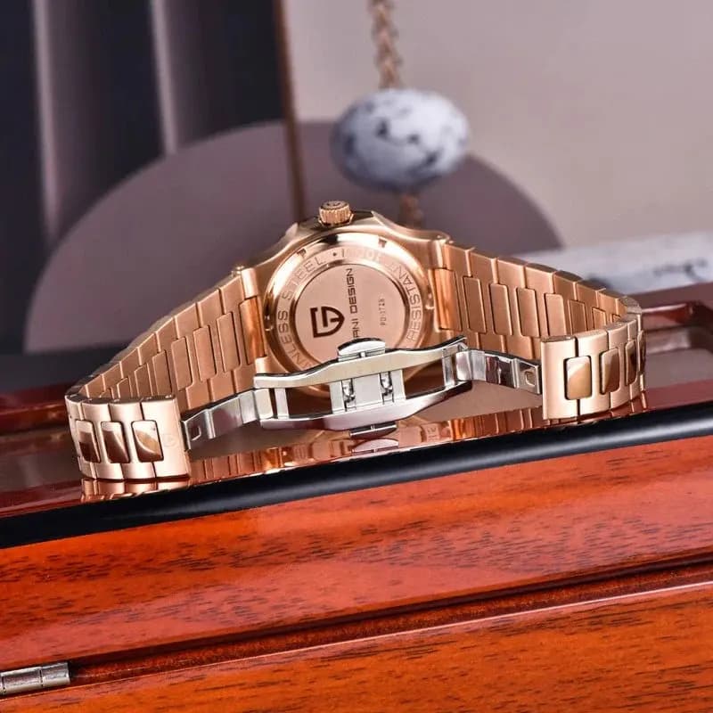 Pagani Design Nautilus Blue Dial Rose Gold-Tone Men's Watch | PD-1728