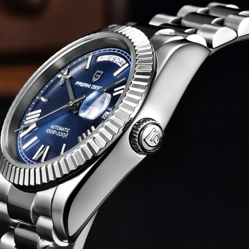 Pagani Design PD-1752 Day-Date Blue Dial Men's Watch