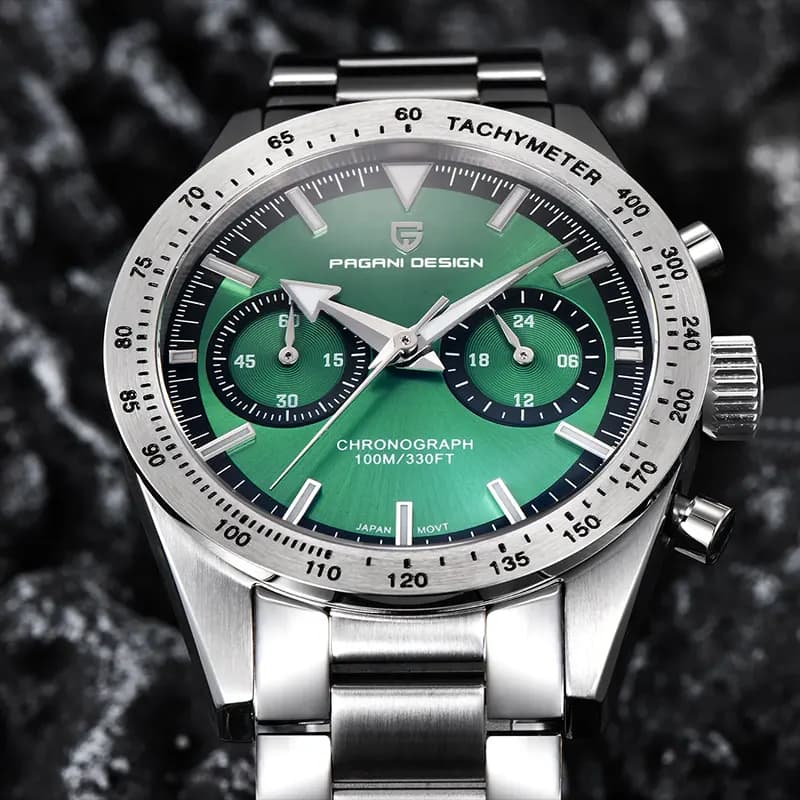 Pagani Design PD-1766 Chronograph Green Dial Men's Watch