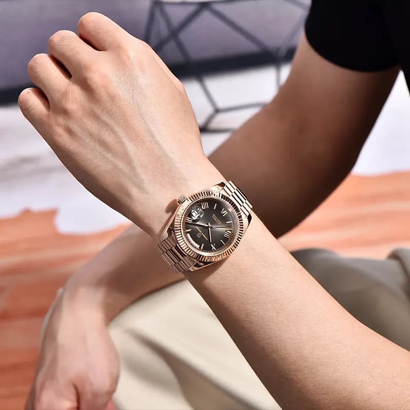 Pagani Design Day-Date 40mm Rose Gold Dial Men's Watch | PD-1783
