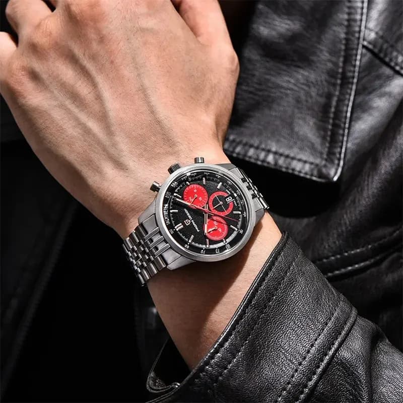 Pagani Design PD-1827 Chronograph Black Red Dial Men's Watch