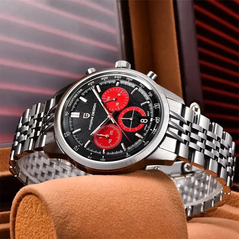 Pagani Design PD-1827 Chronograph Black Red Dial Men's Watch