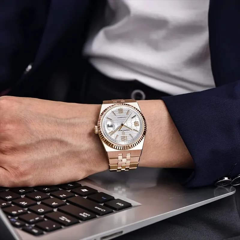 Pagani Design Land Dweller Rose-Tone Silver Dial Men's Watch | PD-YS027