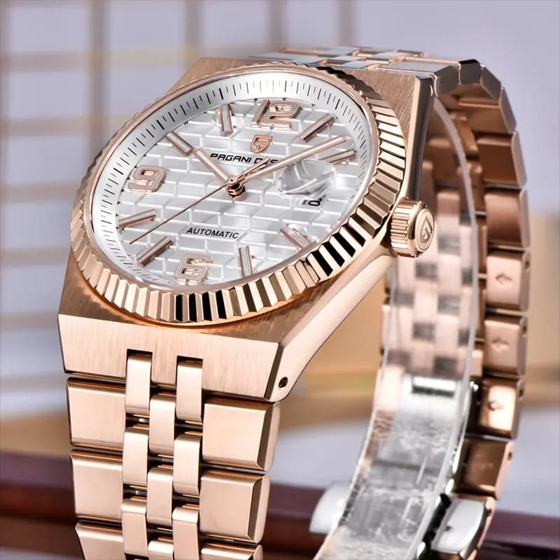 Pagani Design Land Dweller Rose-Tone Silver Dial Men's Watch | PD-YS027