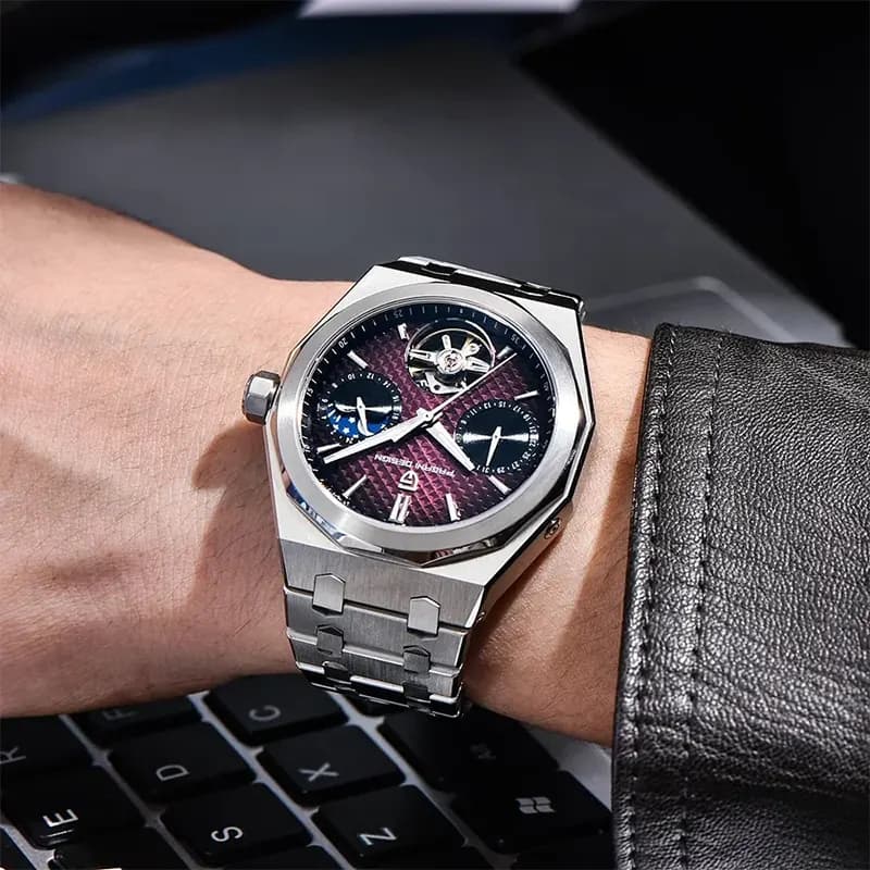 Pagani Design Royal Oak Open Heart Purple Dial Automatic Men's Watch | PD-YS036