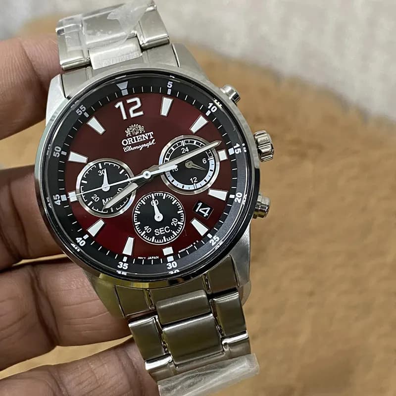 Orient Chronograph Maroon Dial Men's Watch | RA-KV0004R10B